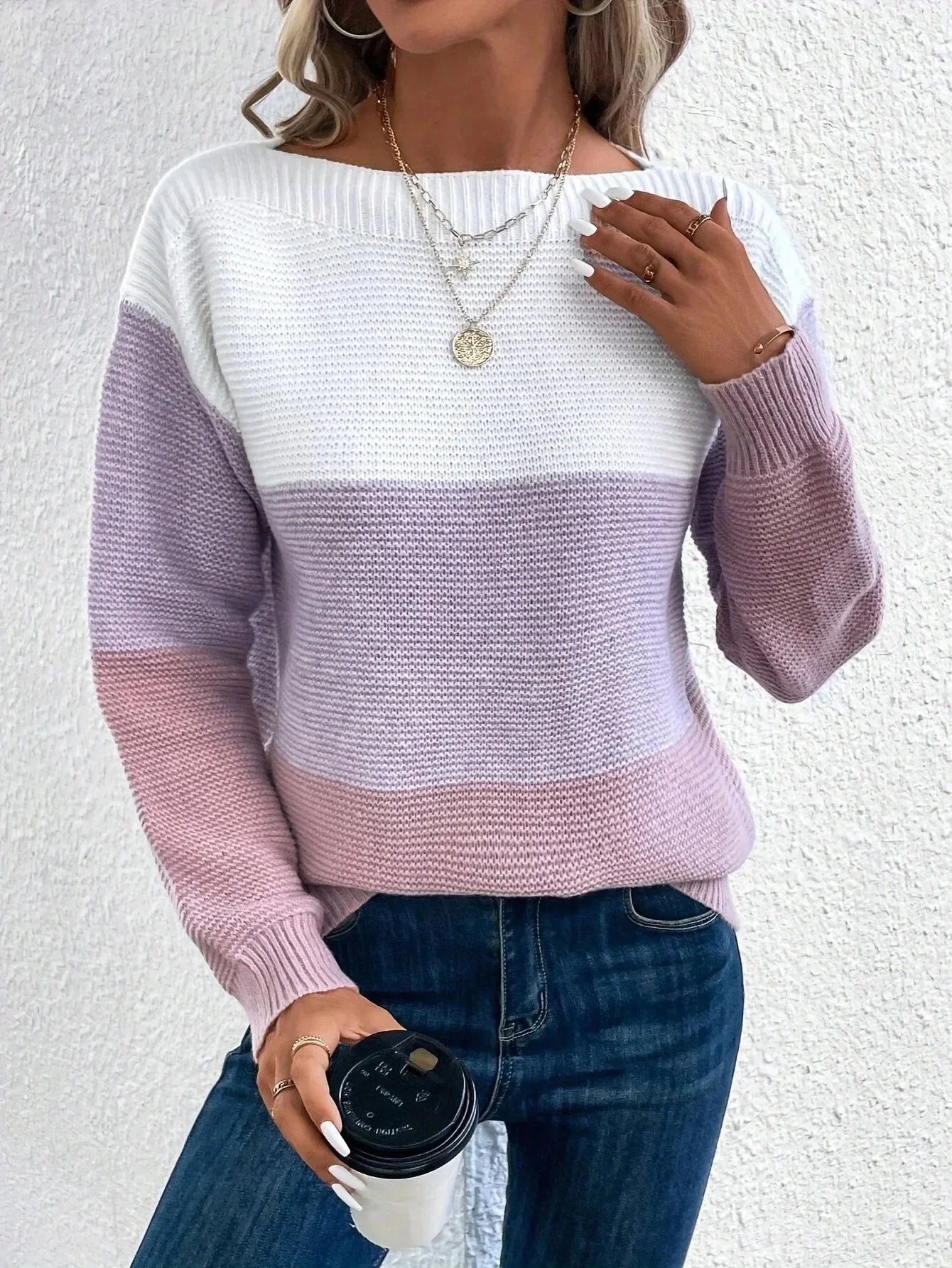 Jasmine Women's Sweater | Cozy Color-Block Turtleneck Design 12