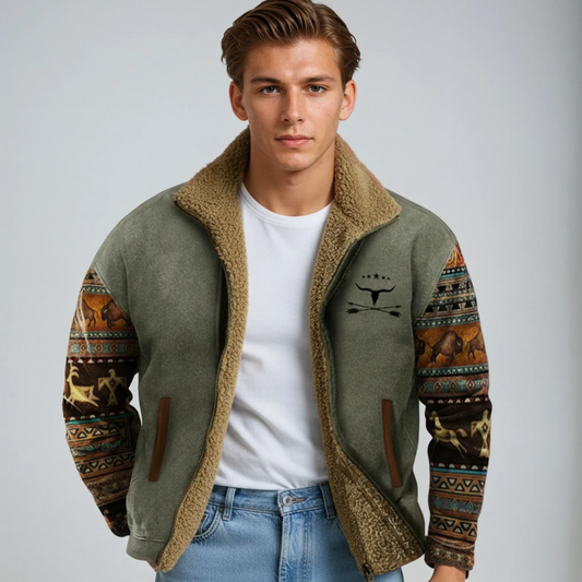 Jasper Men's Winter Coat | Thick Patterned Design 1