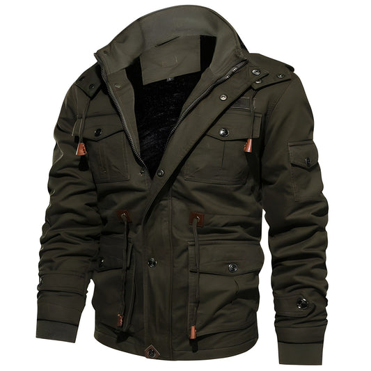 Jay Men's Military Jacket | Warm Fleece-Lined, Multiple Pockets 1