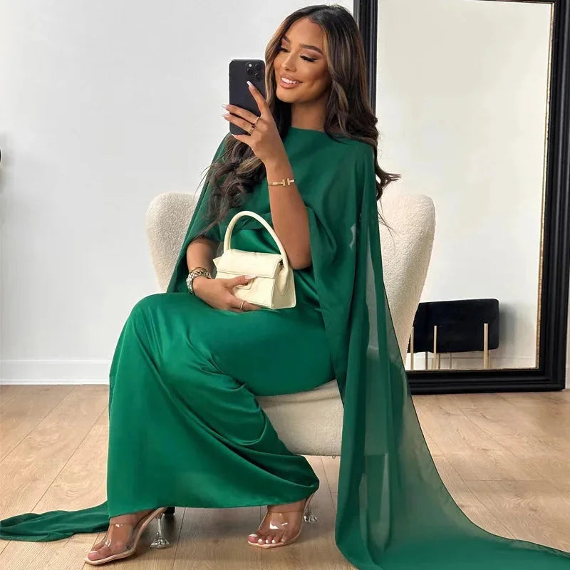 Kaitlyn Women's Maxi Dress | Elegant Cape Detail for Formal Events 4
