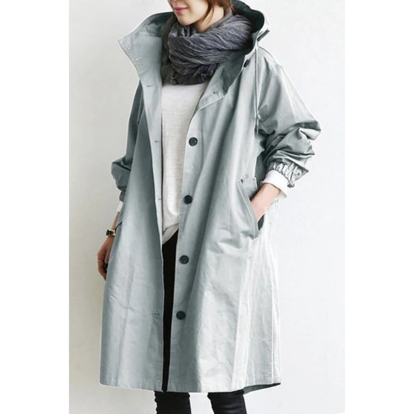 Lara Women's Long Trench Coat | Wind-Resistant, Stylish 8