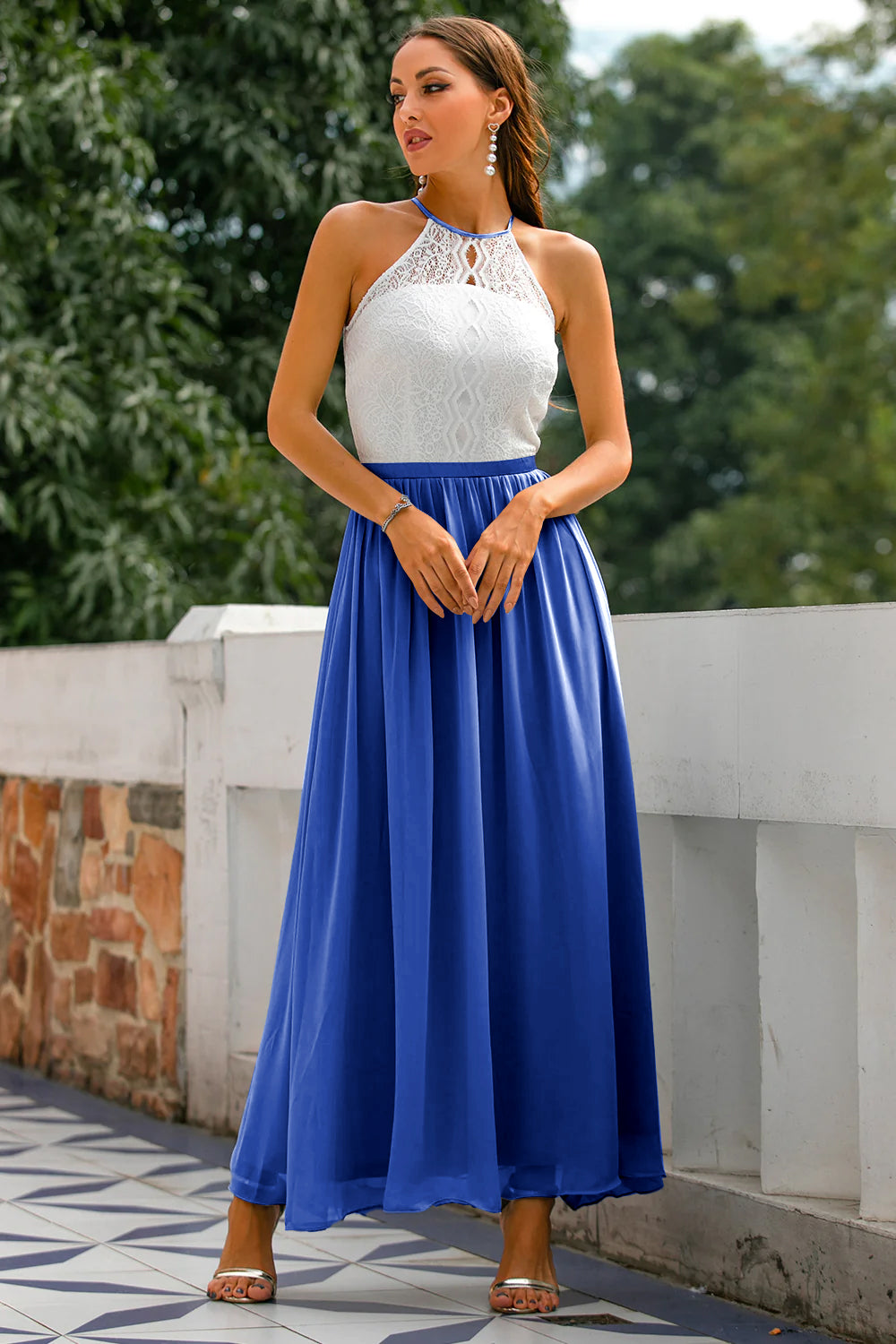 Lara Women's Maxi Dress | Elegant Halter Neck Design 13