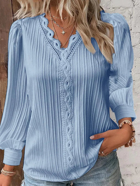 Lina Women's Blouse | Modern V-Neck, Versatile Style 1