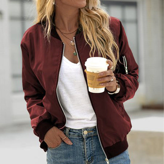 Lina Women's Bomber Jacket | Cropped Classic Fit, Lightweight 1