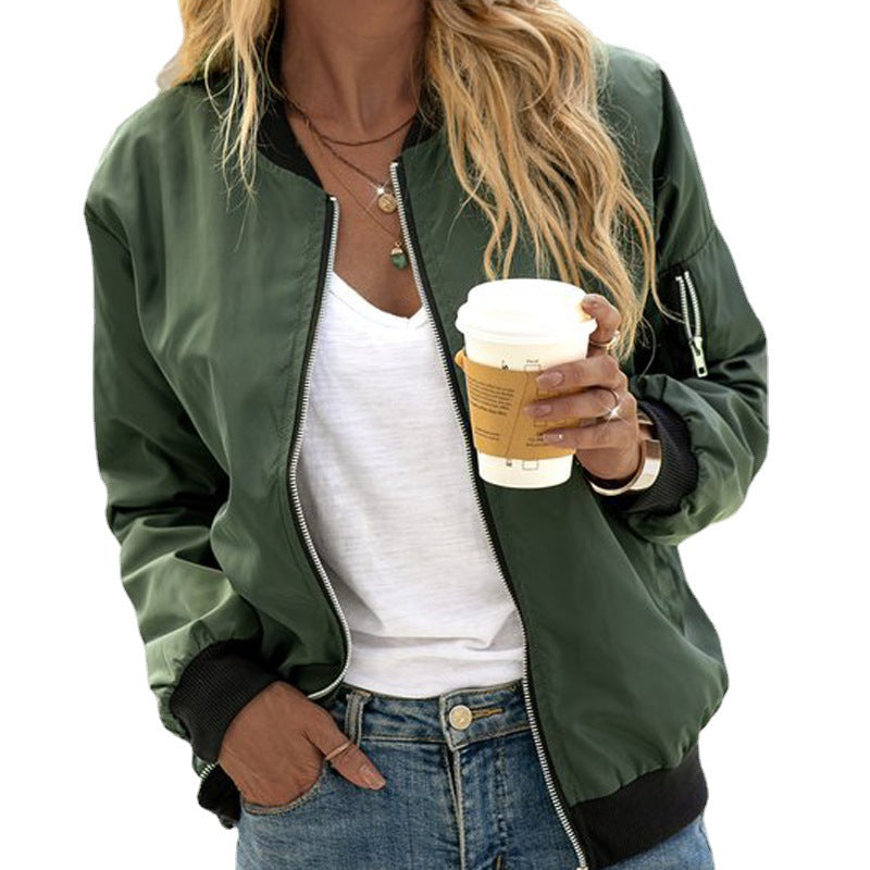 Lina Women's Bomber Jacket | Cropped Classic Fit, Lightweight 2