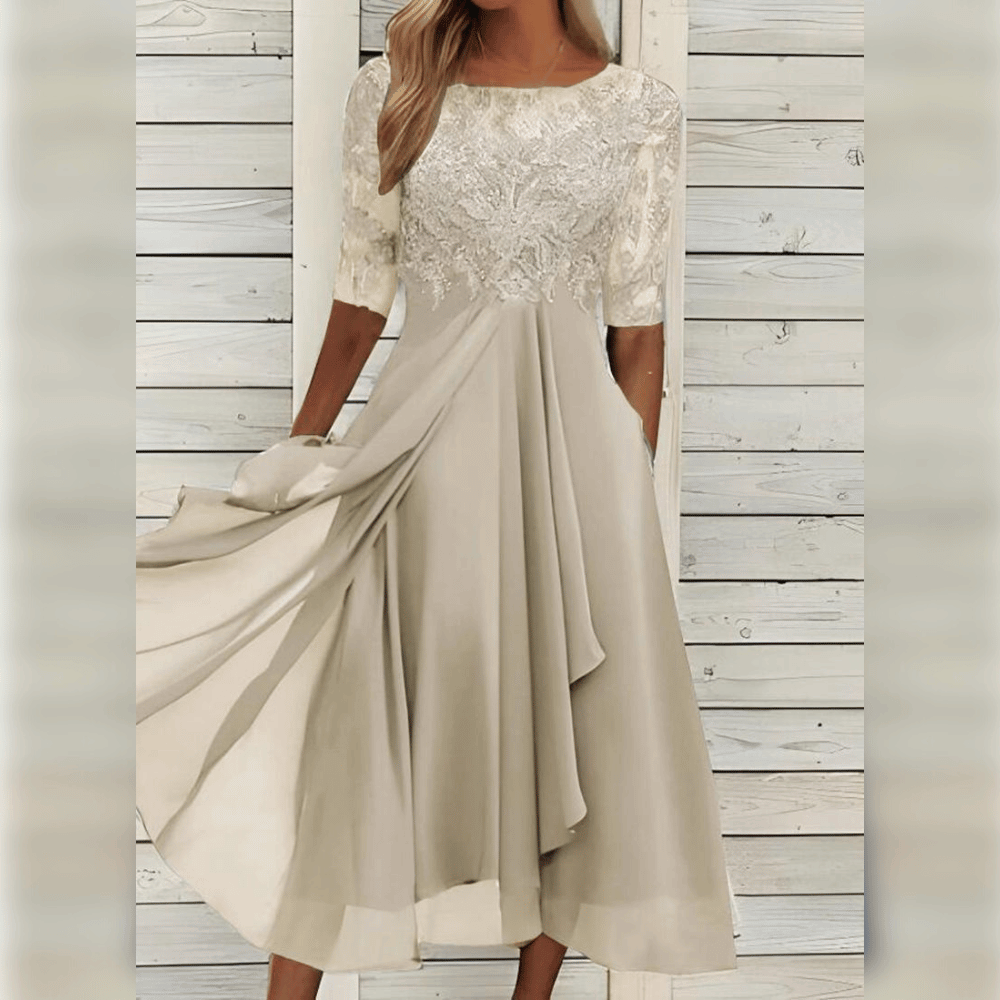Lina Women's Midi Dress | Soft Chiffon, Elegant Style 7