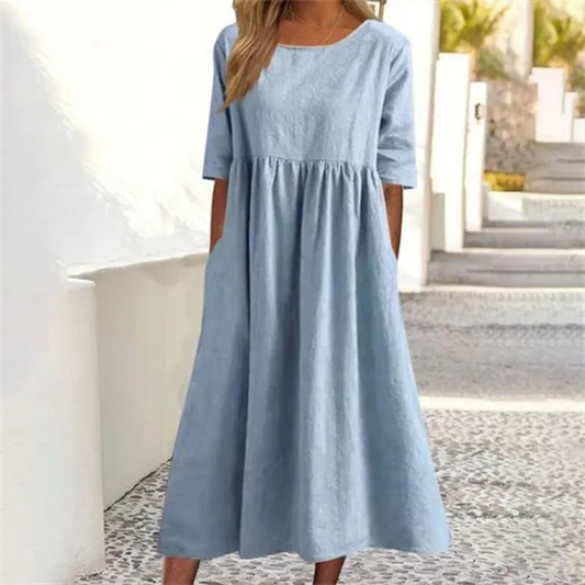 Luna Women's Midi Dress | Relaxed Fit, Casual Style 1