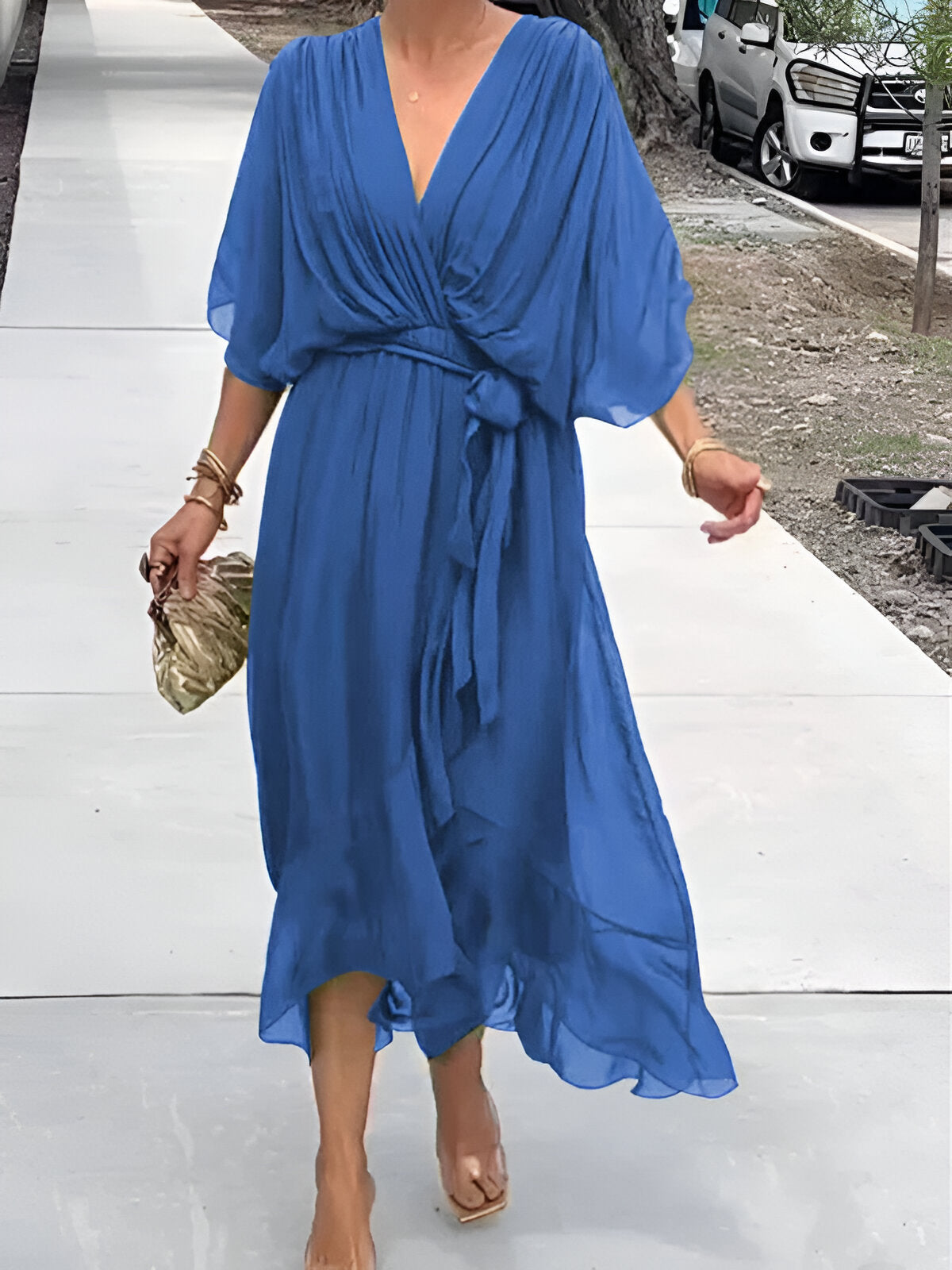 Mara Women's Midi Dress | Lightweight Chiffon, Elegant Summer Style 17