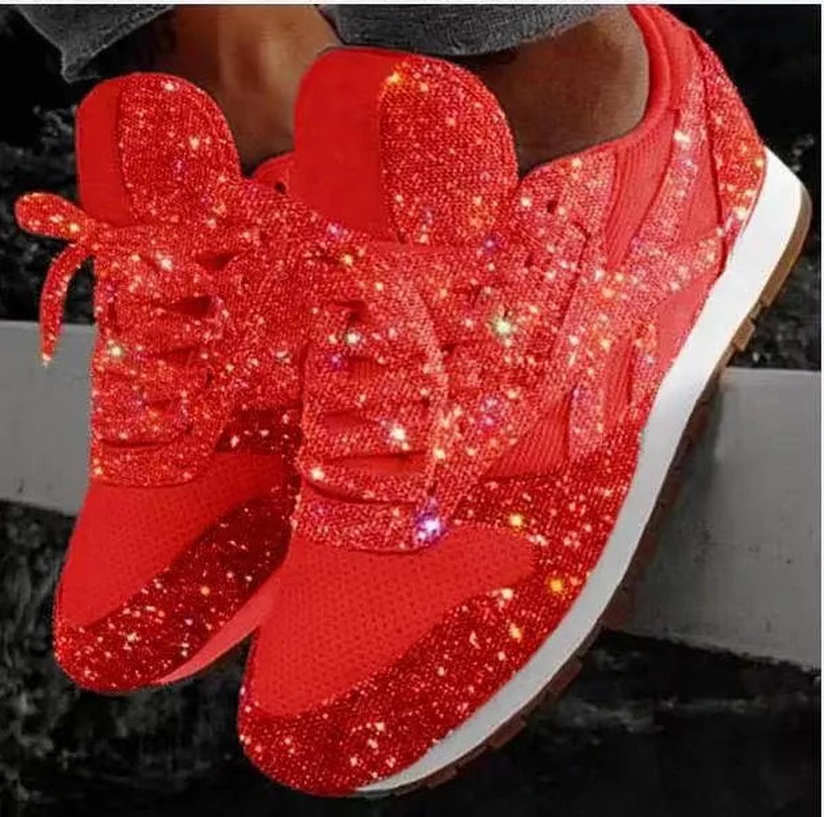 Mara Women's Sneakers | Glitter Effect, Lace-Up Style 5