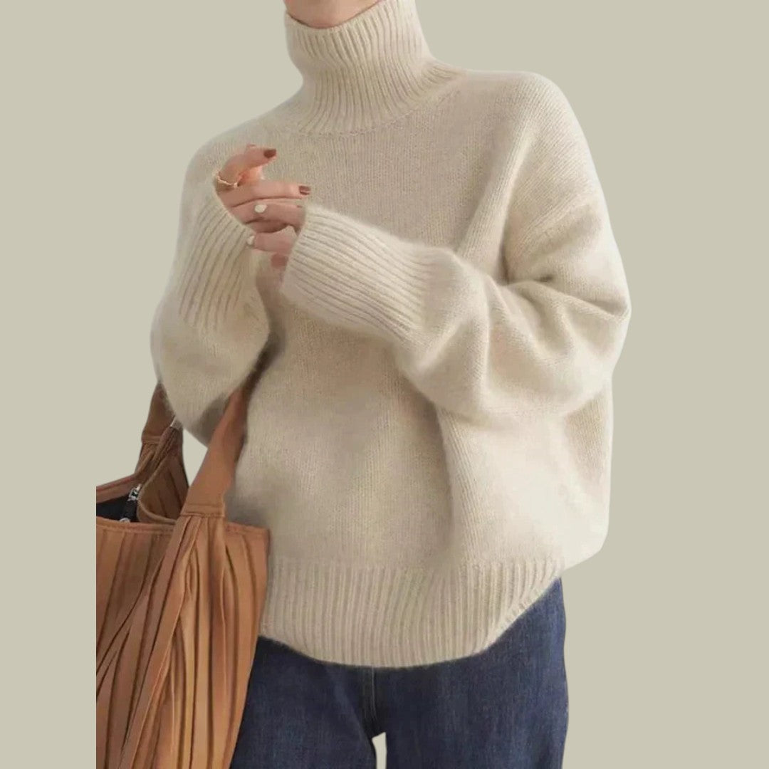 Mara Women's Sweater | Black Turtleneck, Relaxed Fit 3