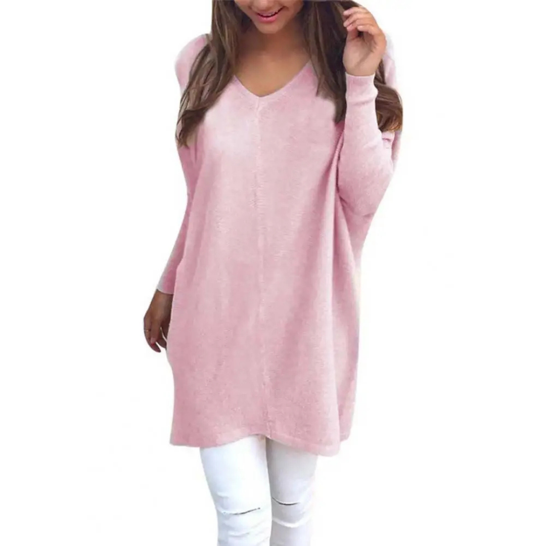 Mila Women's Oversized Sweater | Cozy V-Neck, Relaxed Fit 3