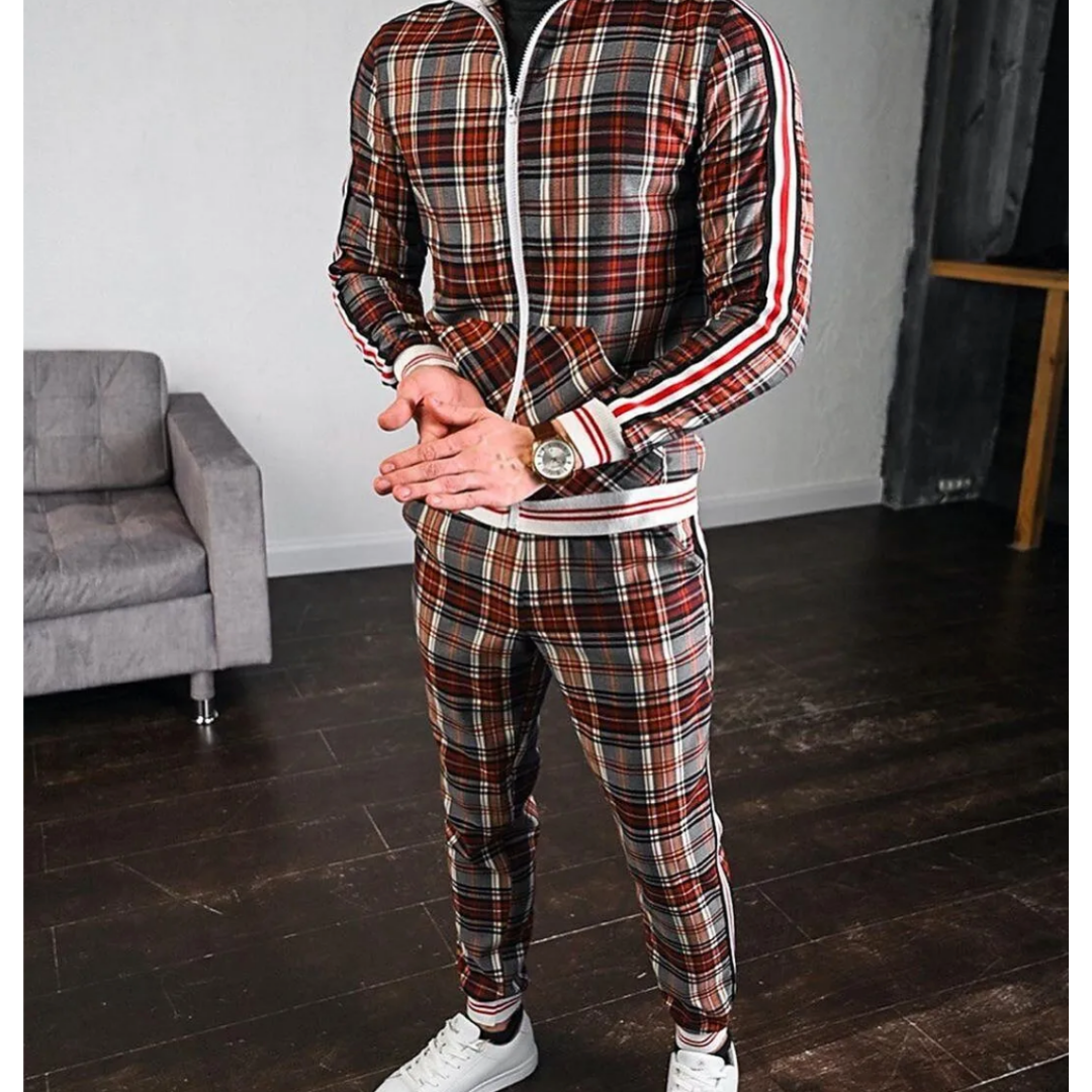 Milo Men's Tracksuit Set | Classic Checked Design 4
