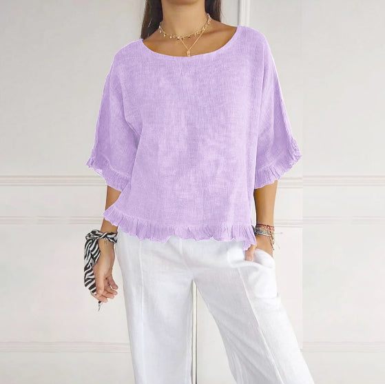 Mira Women's Blouse | Relaxed Fit, Versatile Summer Top 9