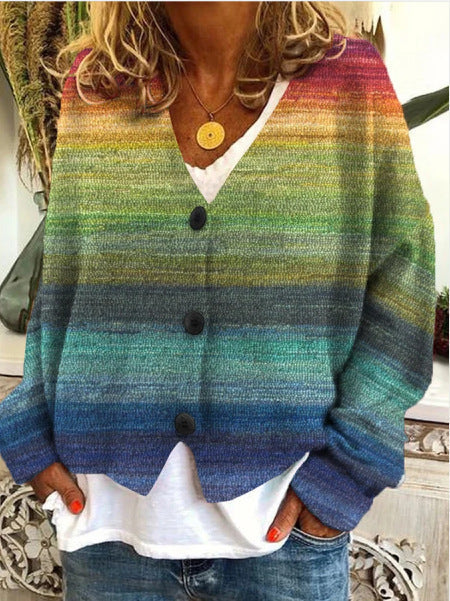 Mira Women's Long Cardigan | Cozy Multicolored Design 2