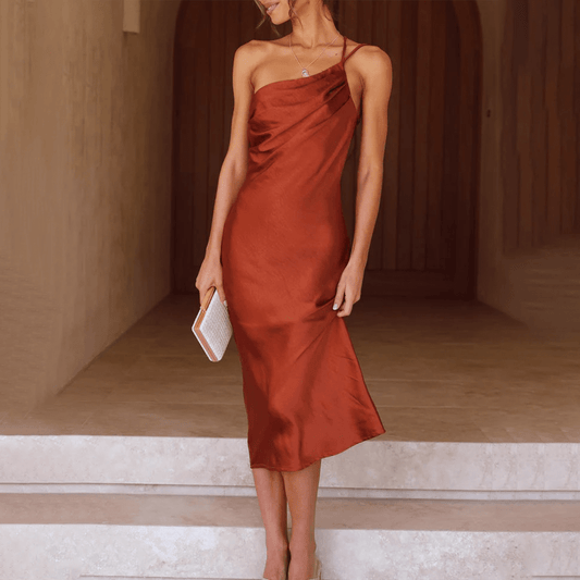 Mira Women's Midi Dress | One-Shoulder Elegance 1