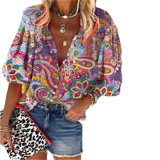 Mira Women's Shirt | Mandala Print, Casual Style 1