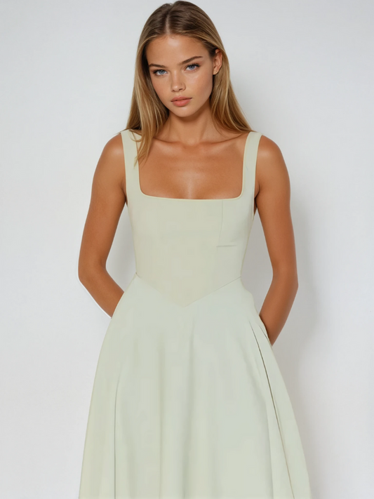 Nina Women's Midi Dress | Cotton Blend, Elegant Summer Style 1