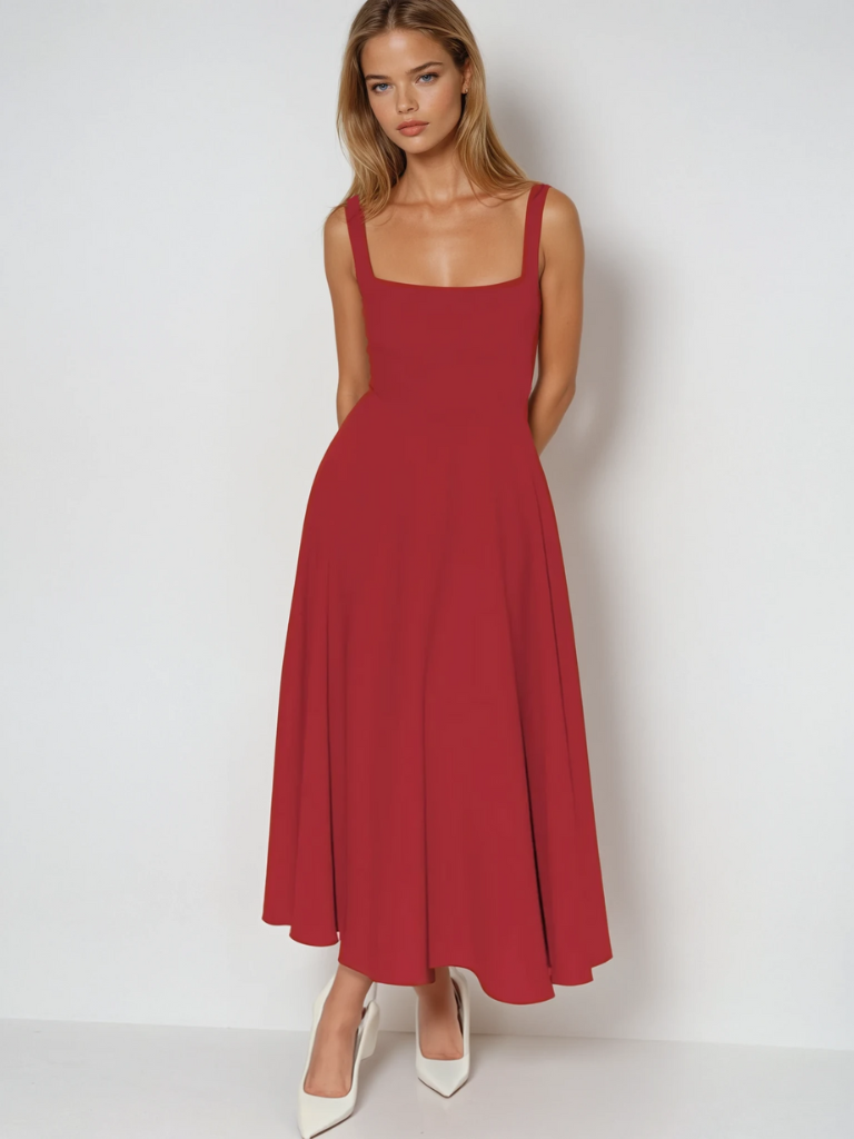 Nina Women's Midi Dress | Cotton Blend, Elegant Summer Style 10