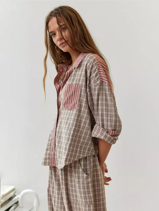 Nina Women's Two Piece Set | Classic Plaid Co Ord for Spring 1