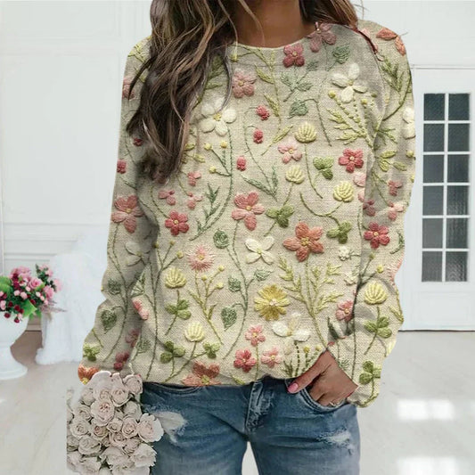Pheona Women's Sweater | Floral Embroidery, Cozy Casual Style 1