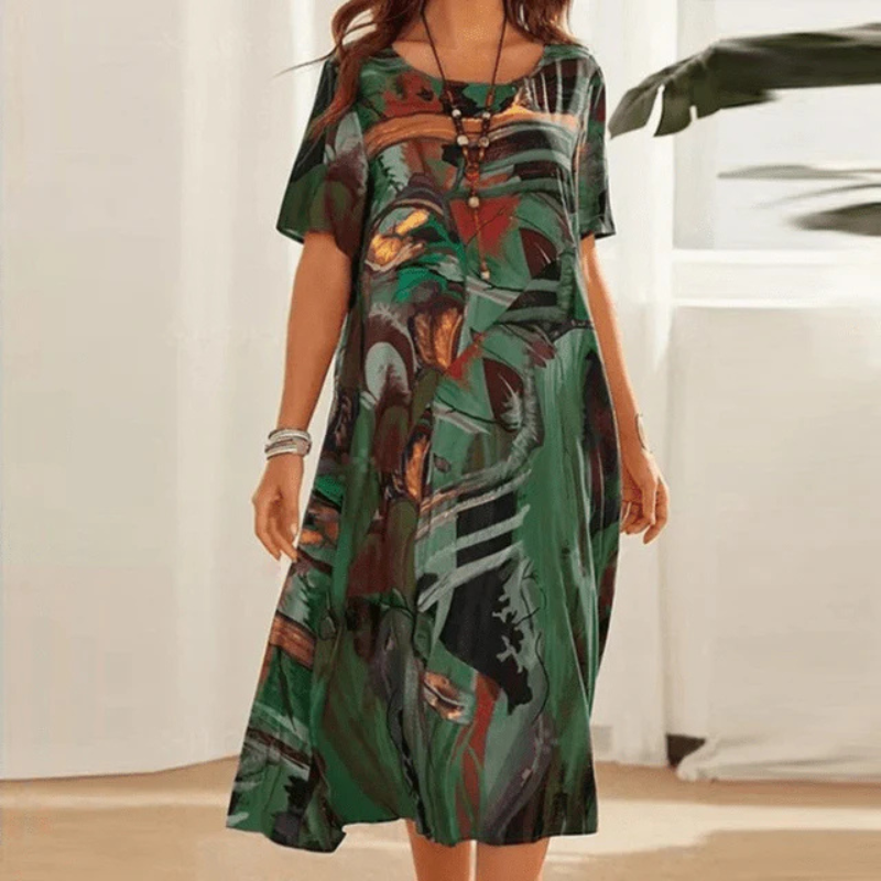 Poppy Women's Midi Dress | Airy Floral Print, Summer Essential 4