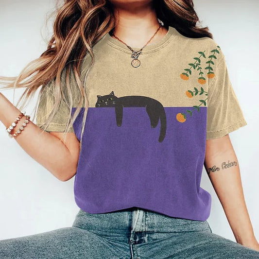 Poppy Women's T-Shirt | Cat Print, Casual Style 1