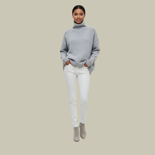 Ravine Women's Oversized Sweater | Cozy Turtleneck Knit Design 1