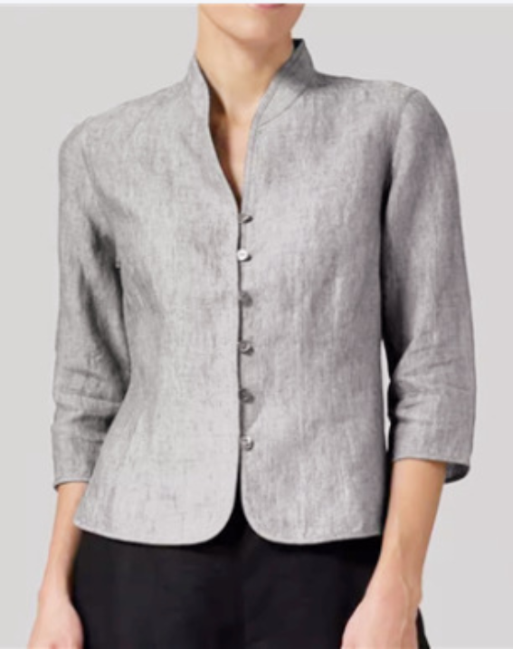 Rina Women's Blouse | Sophisticated Stand-Up Collar, 3/4 Sleeves 4