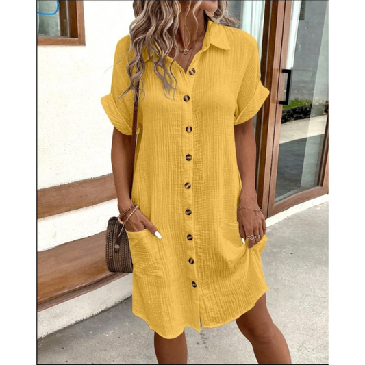 Rina Women's Shirt Dress | Classic Button-Down, Versatile Summer Style 1