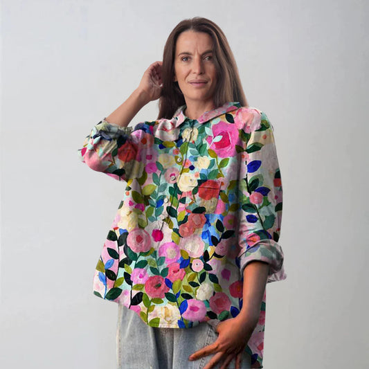 Rosa Women's Blouse | Floral Print, Long Sleeve 1
