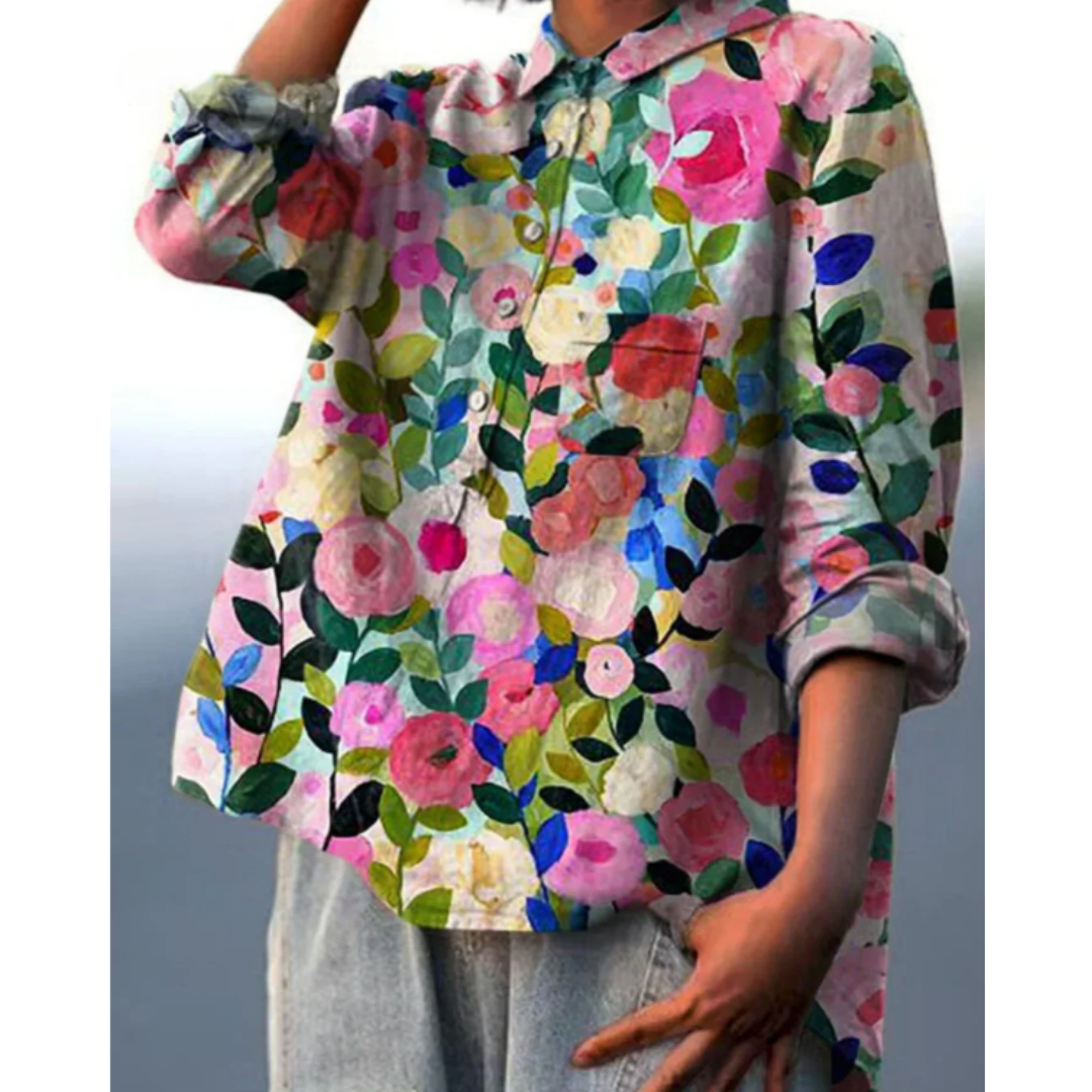 Rosa Women's Blouse | Floral Print, Long Sleeve 4