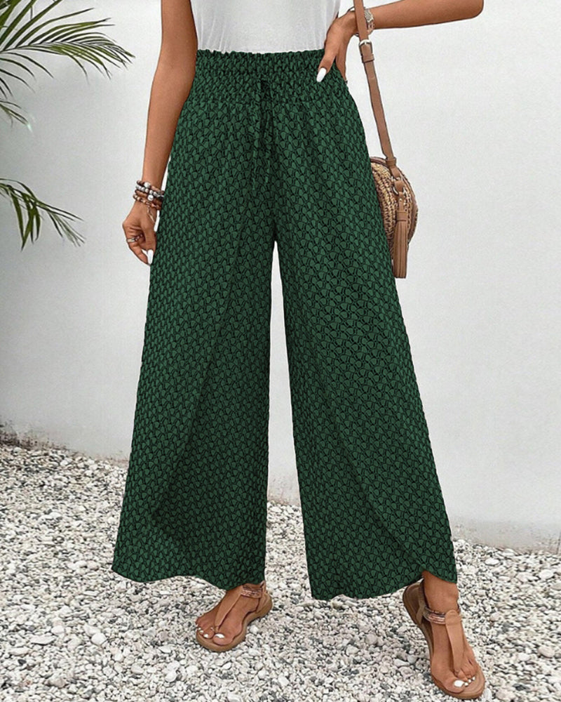 Sapphira Women's Summer Pants | Geometric Print, High Waist 8