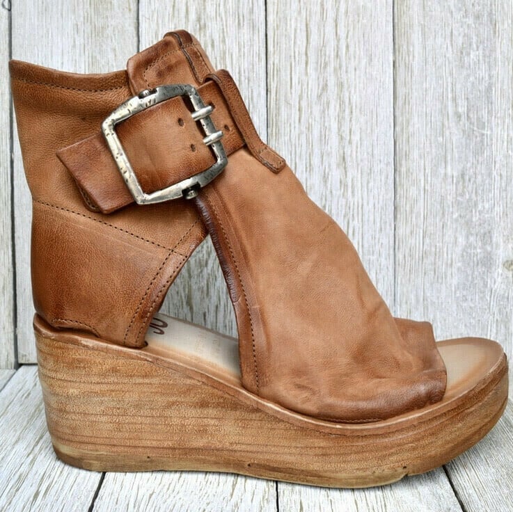 Saria Women's Wedge Sandals | Buckle Strap, Open Toe Design 8