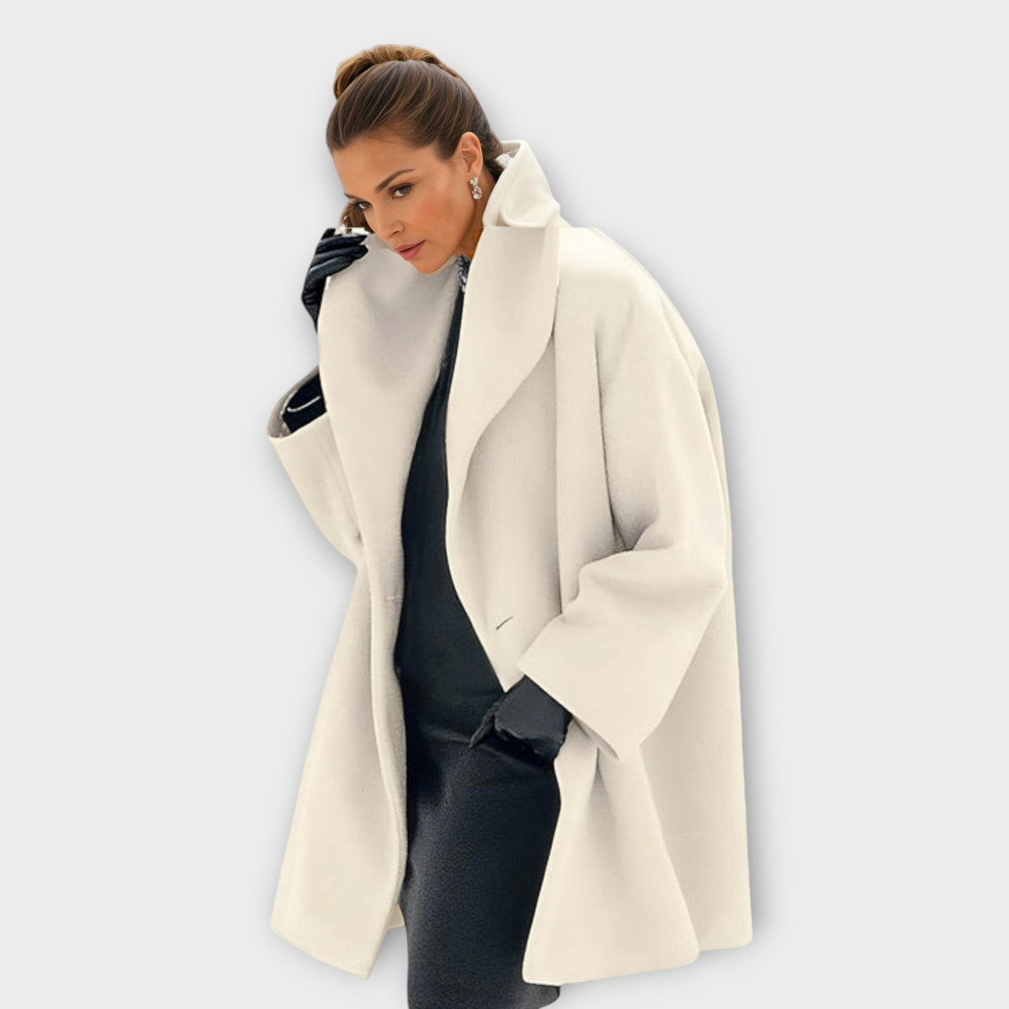 Sarina Women's Long Coat | High Collar, Minimalist Design, Versatile Winter Wear 7