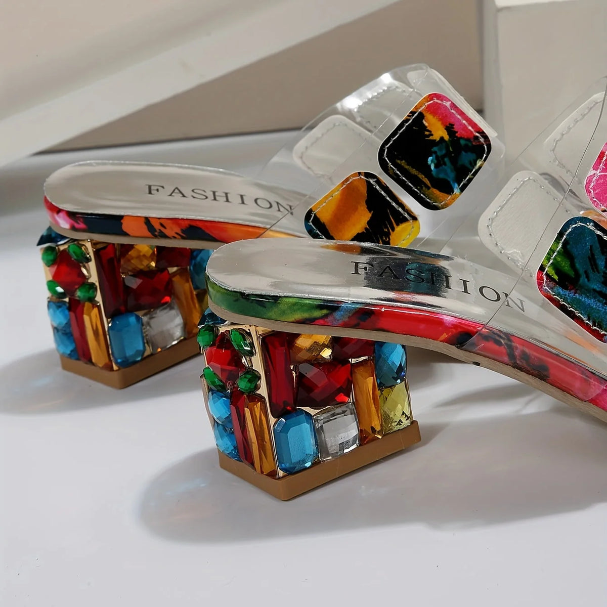 Sela Women's Slide Sandals | Open Toe, Decorative Block Heel 3