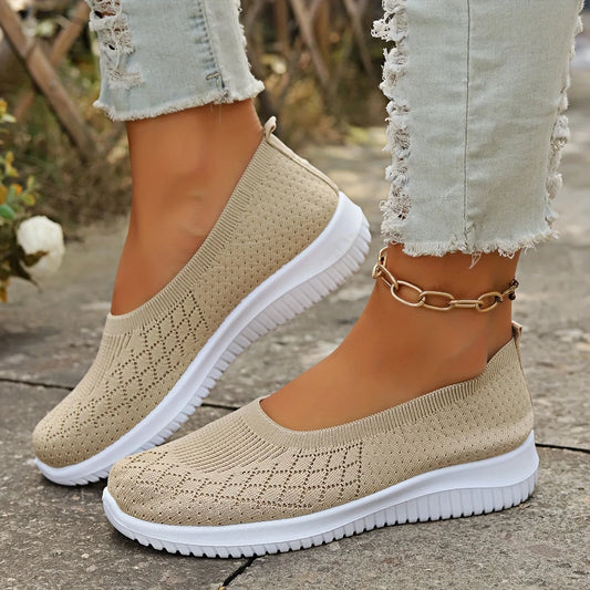 Sela Women's Slip-On Shoes | Breathable Knit Upper Closed Toe 1