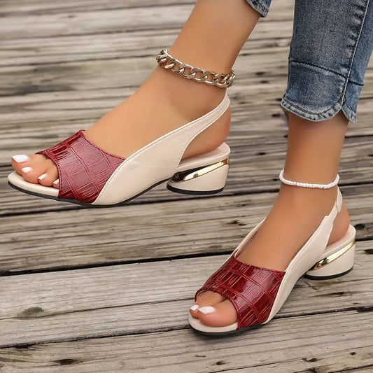 Sera Women's Sandals | Block Heel, Open Toe Slingback Design 1