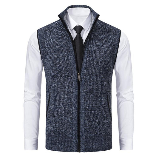 Sleek Men's Black Vest | Modern Knit Design, Versatile Layering 1