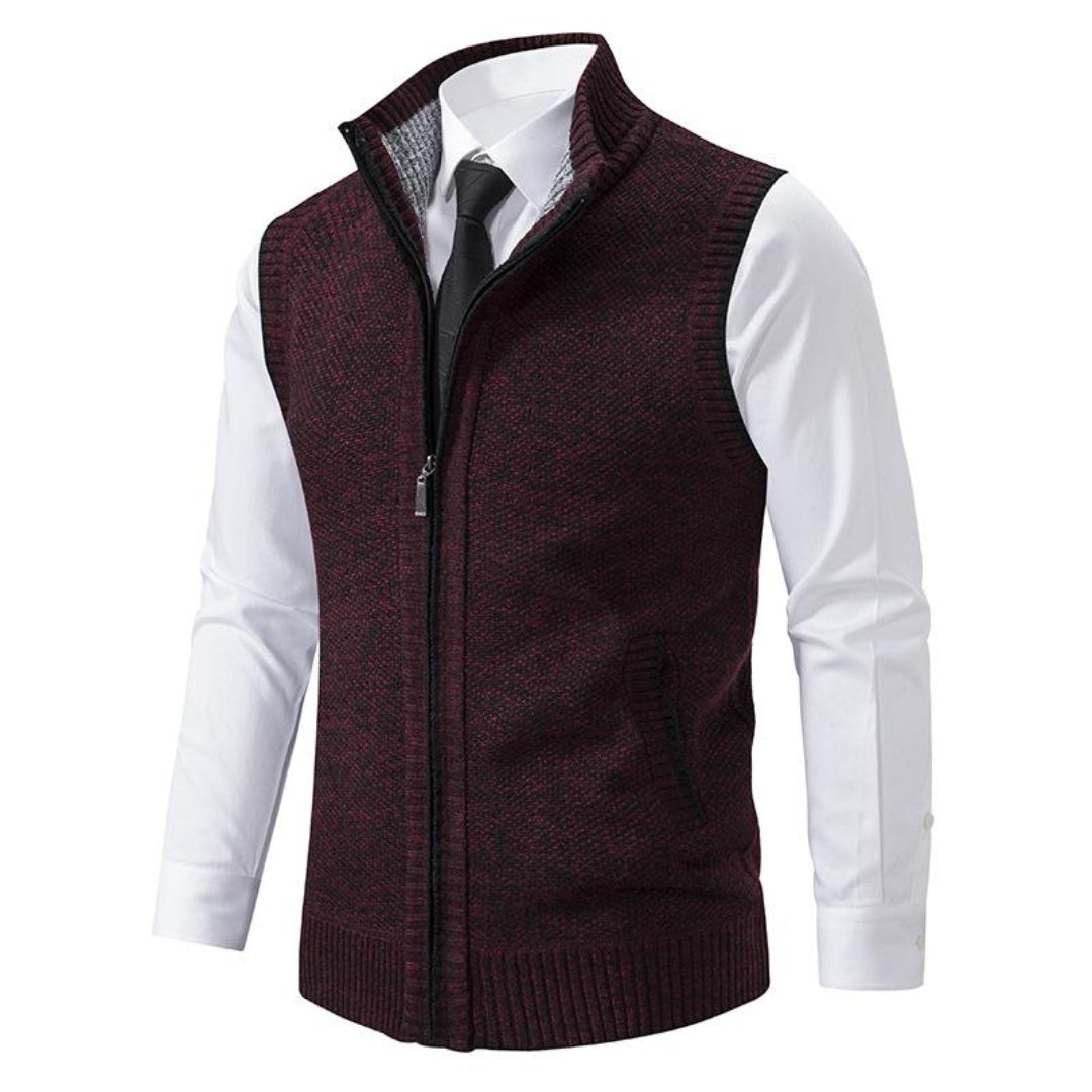 Sleek Men's Black Vest | Modern Knit Design, Versatile Layering 6