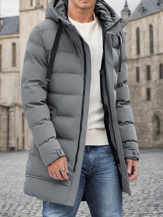 Sleek Men's Puffer Jacket | Adjustable Hood, Winter Essential 1