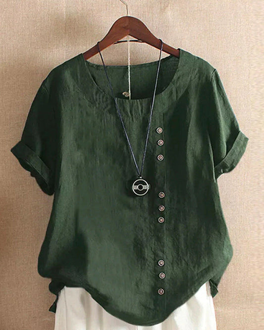 Sleek Women's Summer Blouse | Classic Crew Neck 1