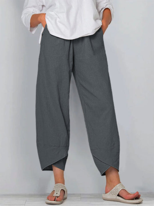 Sleek Women's Trousers | Airy Cropped Comfort for Summer 9