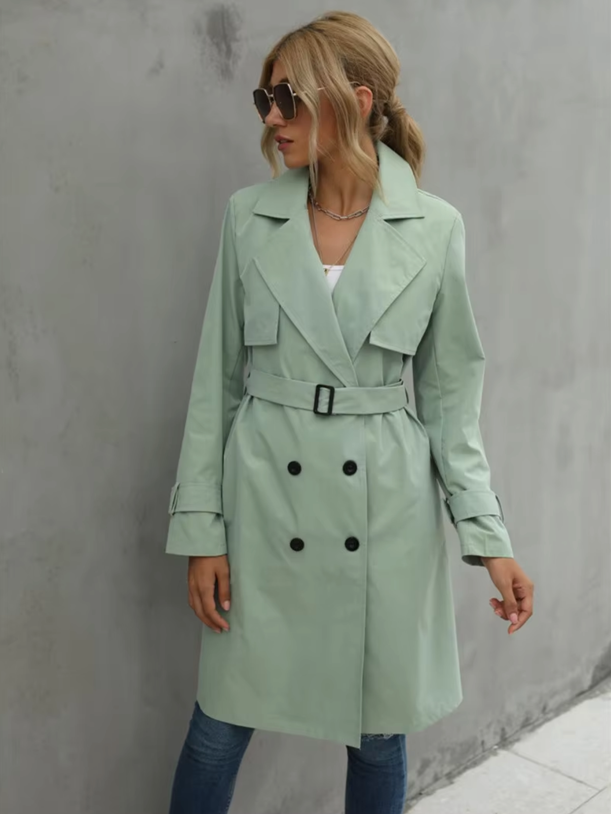 Sophie Women's Trench Coat | Double-Breasted, Belted Elegance 4