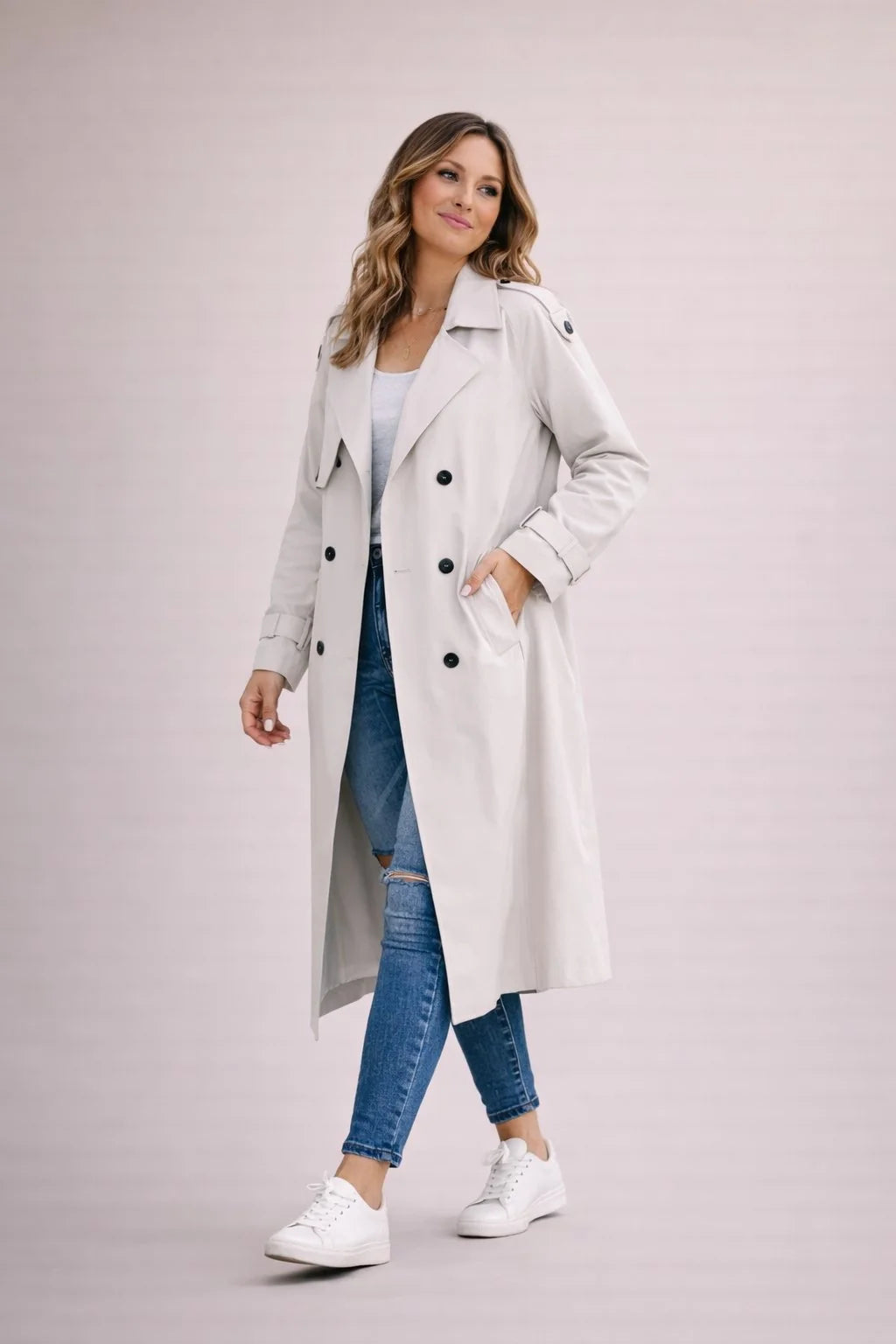 Talia Women's Trench Coat | Double-Breasted, Belted, Versatile Style 8