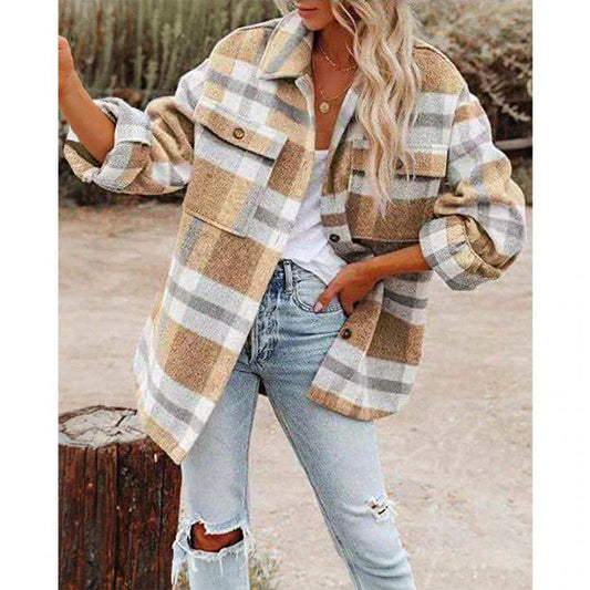 Tina Women's Jacket | Oversized Plaid, Warm Winter Coat 1