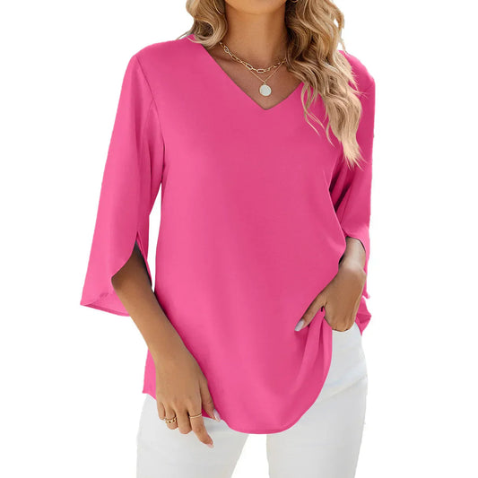 Vera Women's Blouse | 3/4 Sleeve V-Neck, Summer Style 1