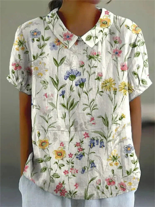Vera Women's Blouse | Vintage Floral Design, Casual Fit 1