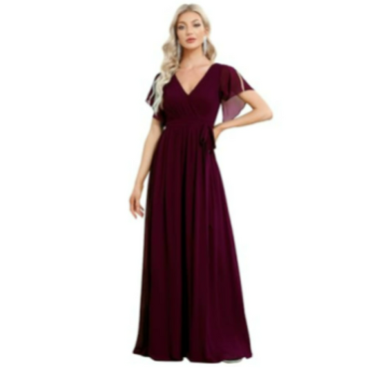 Vera Women's Maxi Dress | V-Neck, Flutter Sleeves 1