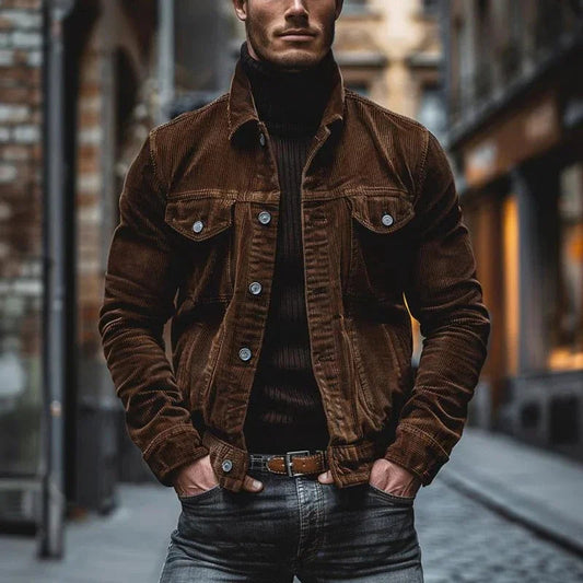 Victor Men's Corduroy Jacket | Vintage Style, Long Sleeve 1