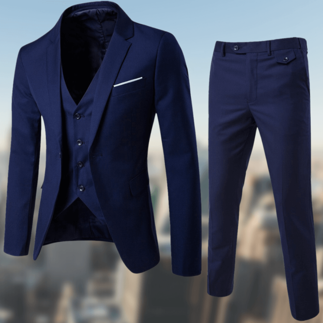 Winston Men's Suit | Classic Three-Piece Wedding Set, Slim Fit 4